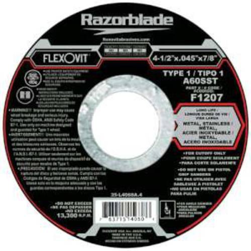 Flexovit F1207 4-1/ 2 X .045 X 7/ 8 A60Ss Cut-Off 휠 타입 1 (25 팩) by Flexovit