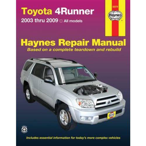 Haynes  토요타 4Runner, 2003 Thru 2009 수리 수동 (92079)