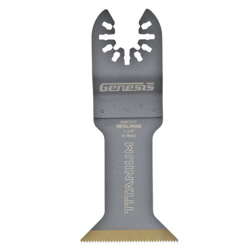 Genesis GAMT531T 범용 Quick-Fit 1 3/ 4 Titanium-Coated Bi-Metal 진동 Multi-Tool Quick-Release 플러시 Cut 블레이드