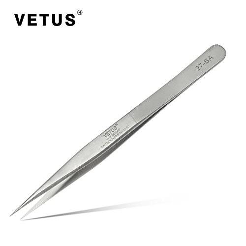 Vetus  사선형 팁 핀셋 스테인레스 스틸 날카로운 아이브로우,눈썹 속눈썹,래쉬 프로 툴 하이 정밀 (27-SA)