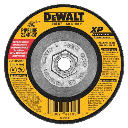 DEWALT DW8807 4-1/ 2-Inch by 1/ 8-Inch by 5/ 8-Inch-11 XP 그라인딩 휠