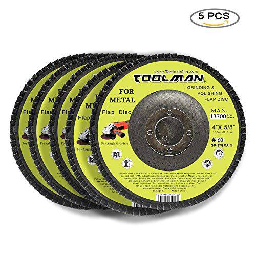 Toolman  프리미엄 Cut Off 커팅 휠 범용 호환 4 메탈 and 스테인레스 스틸 Arbor: 5/ 8 인치 (16 mm) 그릿: 80