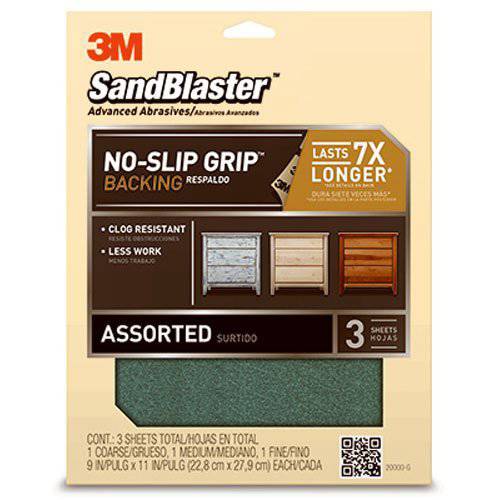 3M SandBlaster 베어 표면 사포, 100-Grit, 9-Inch by 11-Inch