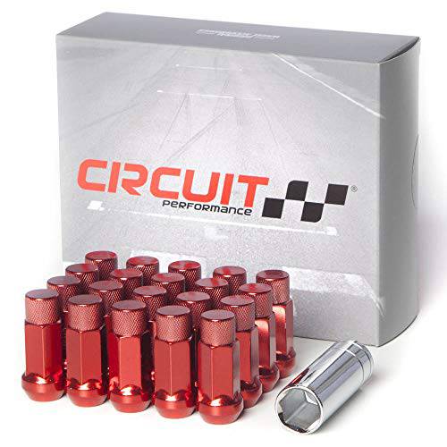 Circuit Performance  단조 스틸 Extended 육각 러그 너트 애프터마켓 휠: 12x1.5 레드 - 20 피스 세트+  툴