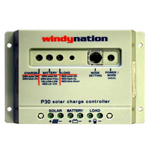 WindyNation P30 30A 태양광 패널 조절기 충전 컨트롤러 12V 24V 390W 780W
