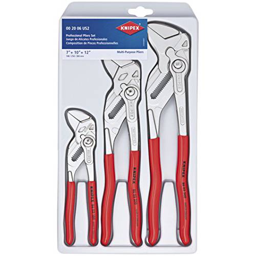 KNIPEX Tools 00 20 06 US2 펜치 렌치 3-Piece 세트