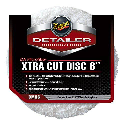 MEGUIAR’S DMX6 DA (듀얼 액션) 극세사 6 Xtra Cut 디스크, 2 팩