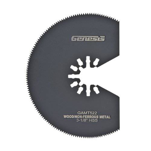 Genesis GAMT522 범용 Quick-Fit 3 1/ 8 HSS 분할 진동 Multi-Tool Quick-Release 플러시 톱날