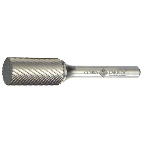 Cobra Carbide 10095 마이크로 그레인 솔리드 카바이드 Cylindrical 레귤러 Length Burr, 싱글 Cut, 쉐입 A SA-3, 1/ 4 생크 직경, 3/ 8 헤드 직경, 3/ 4 커팅 Length (팩 of 1)