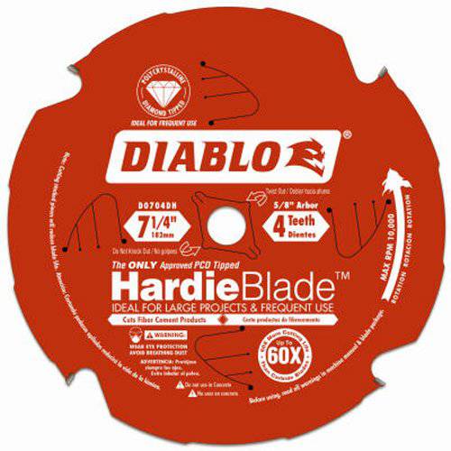 Freud D0704DH Diablo 7-1 4x4T PCD 팁 TCG Hardie 파이버 시멘트 톱 Bld 5 8 Arbor