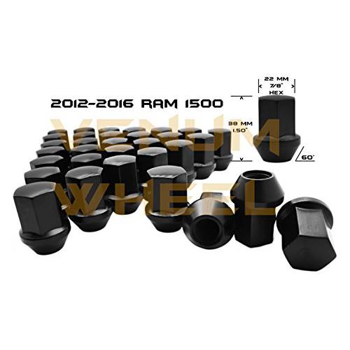 Venum wheel accessories  램 OEM Factory 러그 너트 | Complete 세트 of 20 Pcs | 블랙 | 14x1.5 스레드 피치 | 22mm 육각 | OEM 러그 너트