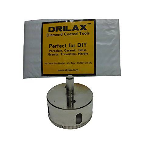 Drilax 2 3/ 4 인치 다이아몬드 드릴 비트 홀쏘 세라믹 도자기 타일 글래스 대리석무늬,마블 Quartz 2.75 2-3/ 4 싱글 팩