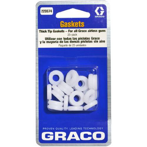 Graco 223374 플랫 팁 두꺼운 베이스 개스킷,마개 Airless 페인트 스프레이 건, 25-Pack