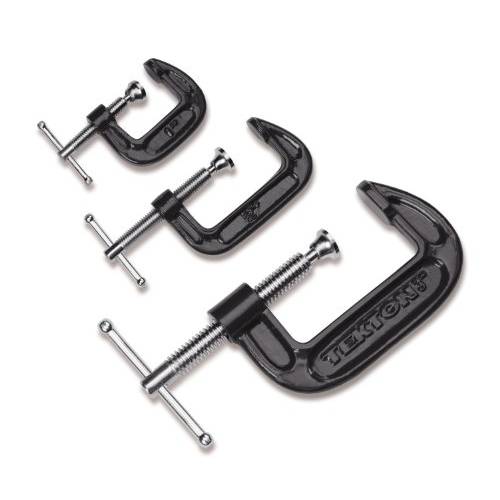 TEKTON Malleable 아이언 C-Clamp 세트, 1, 2 and 3-Inch, 3-Piece | 91809