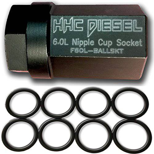 HHC Diesel ~ 포드 6.0L 디젤 가슴 컵 소켓 키트~ O-Rings&  툴 (8: 헤비듀티 Viton O-Rings& 1/ 2 드라이브 가슴 컵 소켓) F60L-BALLKIT