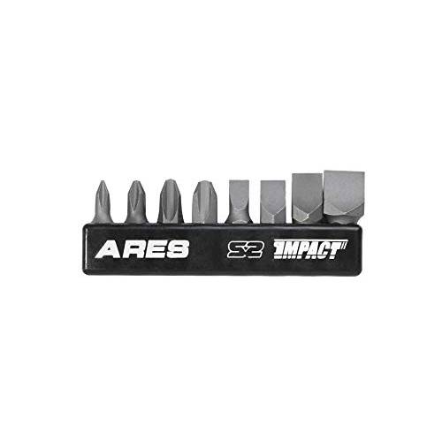 ARES 70013-8-Piece S2 스틸 임팩드라이버 비트 세트 - 포함 필립스 1, 2, 3, 4 and 슬롯형 1/ 4-Inch, 5/ 16-Inch, 3/ 8-Inch and 1/ 2-Inch 팁 - 하이 합금 S2 스틸 공사현장