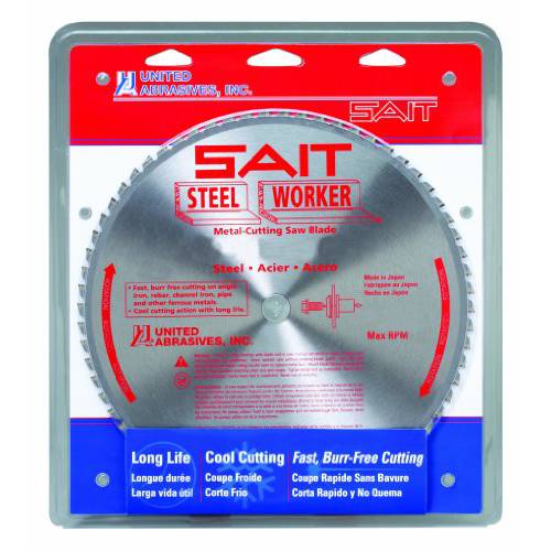 United Abrasives- SAIT 77972 스틸 Worker 메탈 커팅 블레이드, 14-Inch x 1-Inch, 72-Teeth, 1-Pack