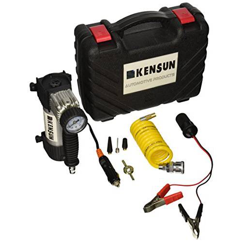 Kensun  휴대용 여행용 헤비듀티 Multi-Use 에어 펌프 컴프레셔/ 팽창기 키트 하드 Carry-Case