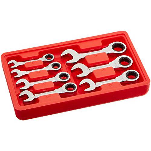 GEARWRENCH 7 PC. 12 PT. Stubby 래칫 콤비네이션 렌치 세트, SAE - 9507D