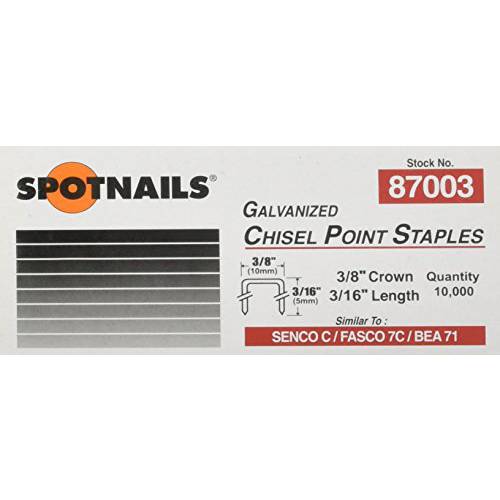 Spot Nails 87003 3/ 8-Inch 왕관 STAPLES, 3/ 16-Inch, 10000-Piece