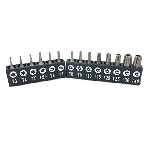 Silverhill Tools ABSTFS 6 심 Torx 풀 비트 세트 (T3, T4, T5, T5.5, TS6, TS7, TS9, TS10, TS15, TS20, TS25, TS30, TS40)