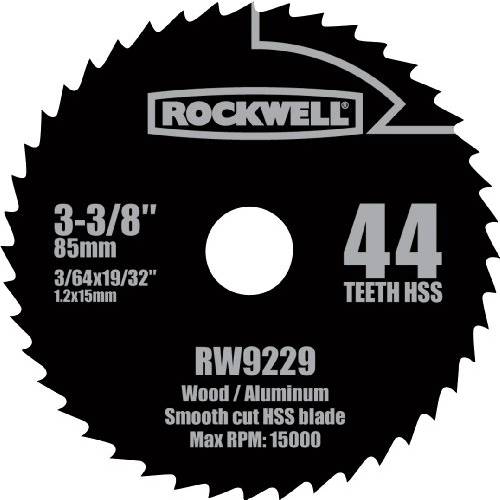 Rockwell RW9229 VersaCut 3-3/ 8-inch 44T HSS 원형 톱날