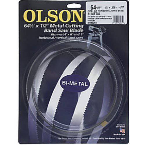 Olson 톱 BM82264BL BI-Metal 밴드쏘 블레이드, 1/ 2 by .025-Inch, 14/ 18 VARI 64-1/ 2-Inch