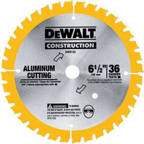 DEWALT 6-1/ 2-Inch 원형 톱날, 알루미늄 커팅, 5/ 8-Inch Arbor, 36-Tooth (DW9152)