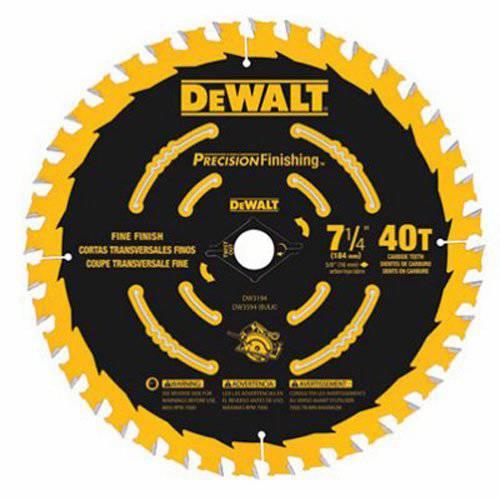 DEWALT 7-1/ 4 원형 톱날, 정밀 프레이밍, 40-Tooth (DW3194)