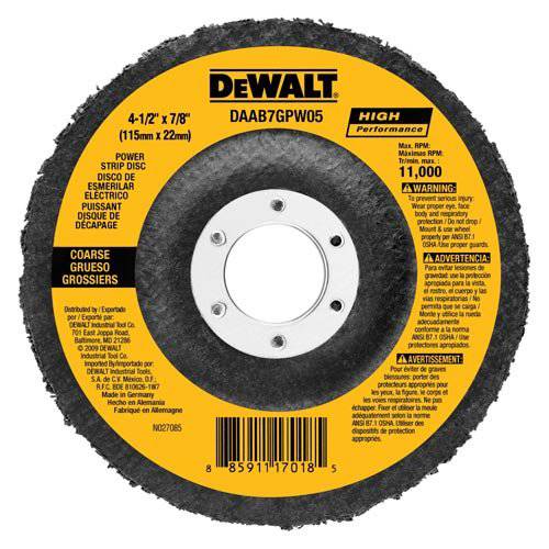 DEWALT DAAH7GPW05 4-1/ 2-Inch by 5/ 8-Inch-11 파워 휠 덮개 디스크