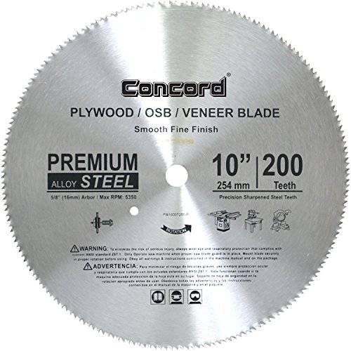 Concord Blades -Ply1000T200HP 10 200 이 합판 스틸 톱날
