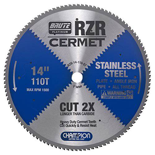 Champion Cutting Tool Corp  원형 톱날 114, 110T (RZR-14-110-ST)-Cut 스테인레스