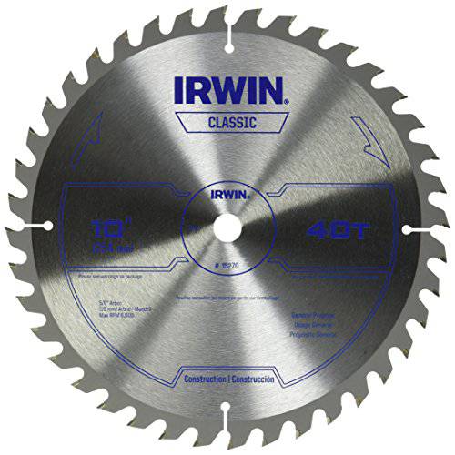 IRWIN 10-Inch 원형 톱날, 카바이드, 40-Tooth (15270)