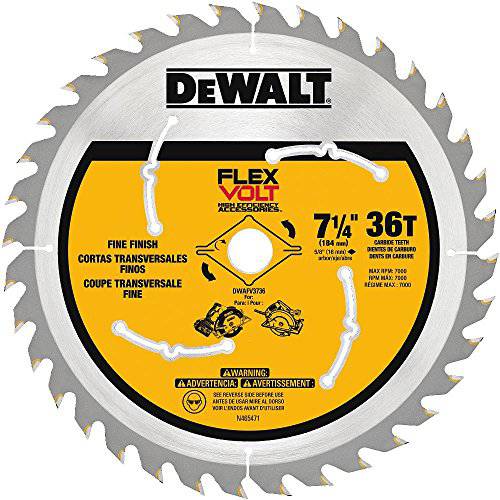DEWALT  플렉스볼트 7-1/ 4-Inch 원형 톱날 36-Tooth (DWAFV3736)