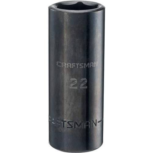 Craftsman 딥 임팩트소켓, 육각비트소켓 미터법 1 2-Inch 드라이브 22mm CMMT16085 Black Oxide