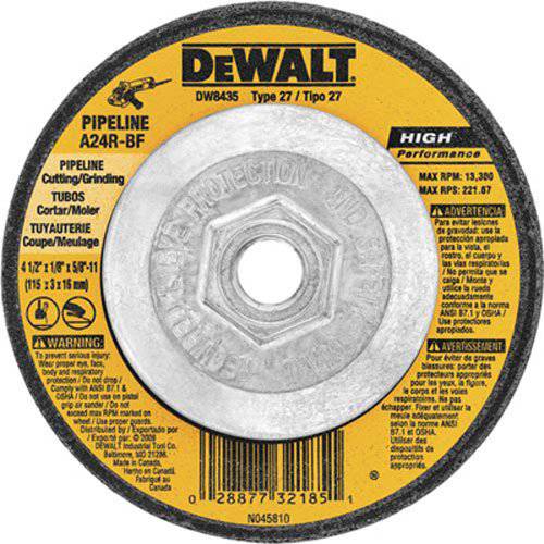 DEWALT DW8435 4-1/ 2-Inch by 1/ 8 인치 by 5/ 8-Inch -11 Pipeline 커팅/  그라인딩 휠