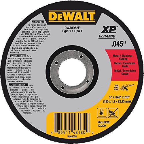 DEWALT DWA8951F T1 XP CER 고속 Cut-Off 휠, 4-1/ 2 x 0.045 x 7/ 8