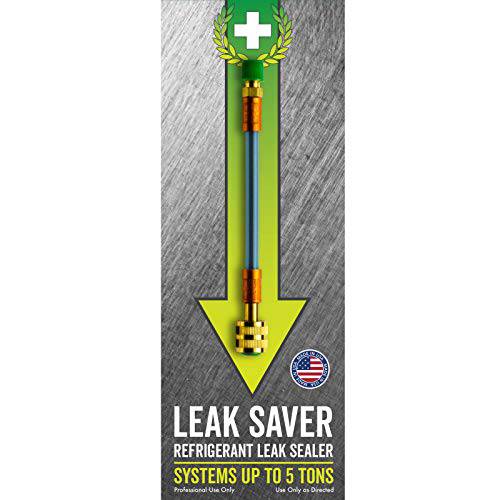 Leak Saver : 다이렉트 Inject - 냉각제 누수 실러, 밀봉재, 접착제 -  시스템 Up to 5 Tons - 호환가능한 Most 에어컨 and 냉각 시스템 - 자랑스럽게 Made in the USA