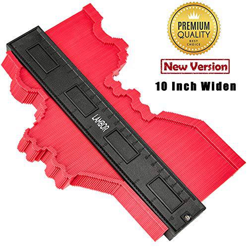컨투어 게이지 10 인치 넓히다 플라스틱 프로파일 게이지 복사기 정확하게 복사 불규칙한 모양 우드 형판,템플릿 측정 툴 Perfect 호환 and 간편 커팅 10 인치 Widen-Red