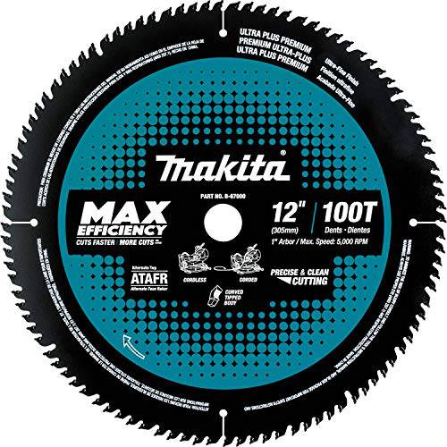 Makita B-67000 12 100T Carbide-Tipped 맥스 능률 마이터쏘 블레이드