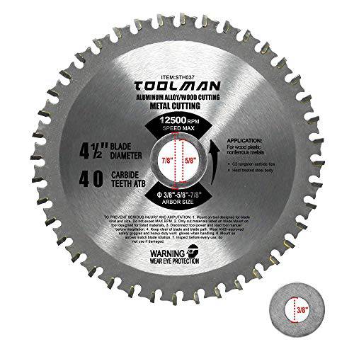 Toolman  원형 톱날 범용 호환 4-1/ 2 40T 메탈 알루미늄 스틸 STH037