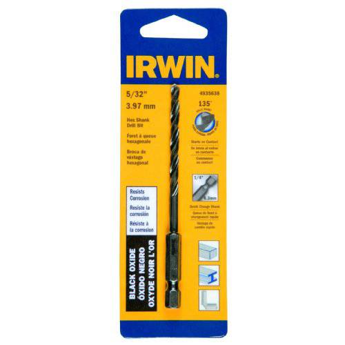Irwin Tools 4935638 BlackOxide 육각생크 드릴 비트, 5/ 32-Inch