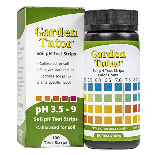Garden Tutor 흙 pH 테스트 스트립 키트 3.5-9 레인지 100 테스트