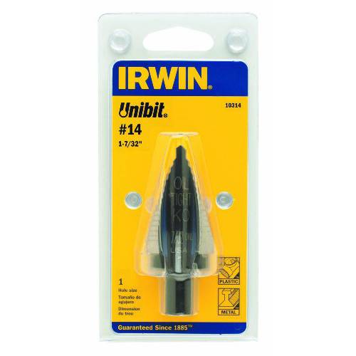 Irwin Tools  유니비트 14 1-7/ 32-Inch Step-Drill 비트, 1/ 2-Inch 생크 (10314)