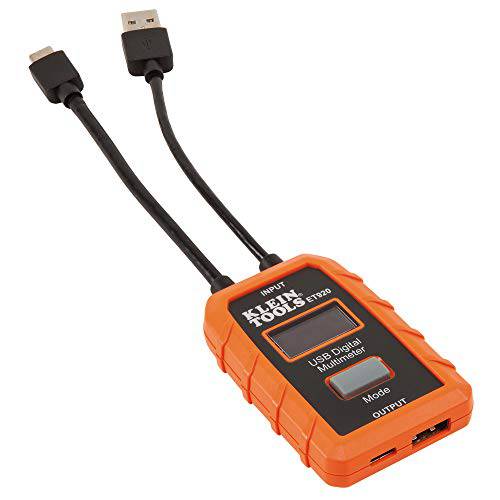 Klein Tools ET920 USB 파워 미터, USB-A and USB-C 디지털 미터 전압, Current, 용량, 에너지 and 저항