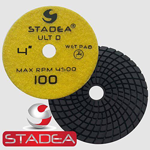 Stadea PPW102X 대리석무늬,마블 폴리싱 패드 4 다이아몬드 패드 100 그릿 대리석무늬,마블 Quartz 스톤 Polish