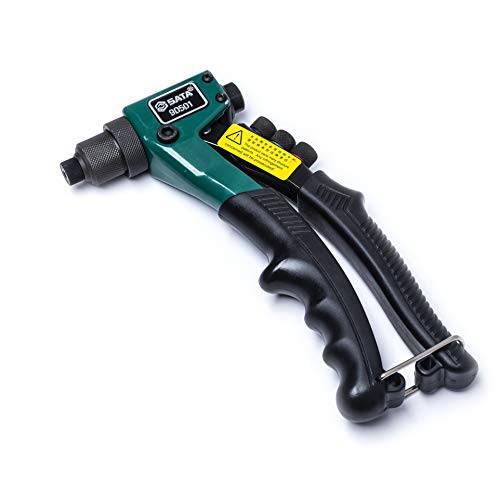SATA 8-Inch 리베터 건, a Heavy-Duty 스틸 바디 and a Spring-Loaded 러버 손잡이 that Ejects 리벳 스템 자동으로 - ST90501SC