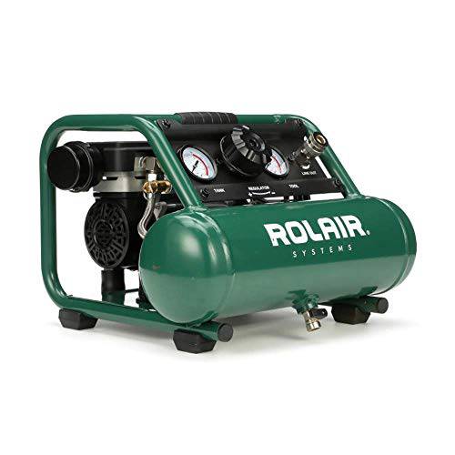 Rolair AB5PLUS 1 갤런 0.5 HP 90 PSI 울트라 저소음 경량 휴대용 펌프 전기,전동 에어컴프레셔, 콤프레샤
