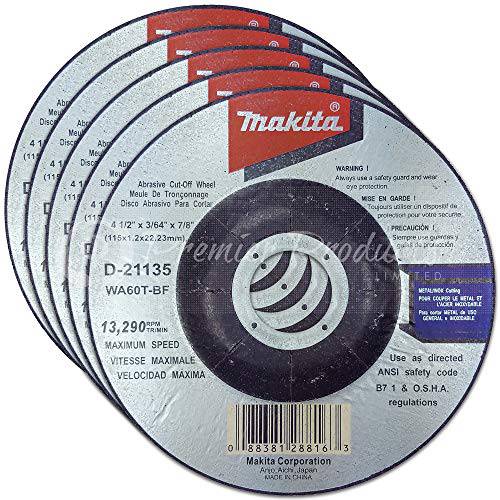 Makita 10 팩 - 4.5 Cut Off 휠 4.5 그라인더 - 플러시 커팅 스테인레스 스틸&  메탈 - 4-1/ 2 x .045 x 7/ 8-Inch