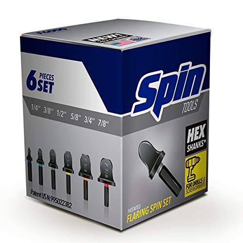 SPIN Tools -F6000-MOQ2 F6000 6-Piece 플레어 회전 세트, 1/ 4, 3/ 8, 1/ 2, 5/ 8, 3/ 4, 7/ 8in